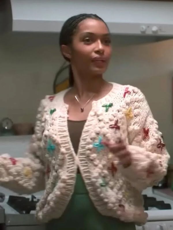 Sitting In Bars With Cake 2023 Yara Shahidi White Cardigan