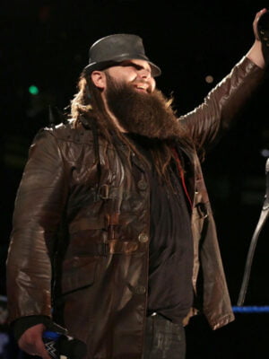 Bray Wyatt Aka The Fiend Loose-fit Brown Leather Jacket