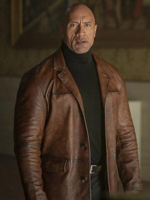 Red Notice Dwayne Johnson Leather Coat