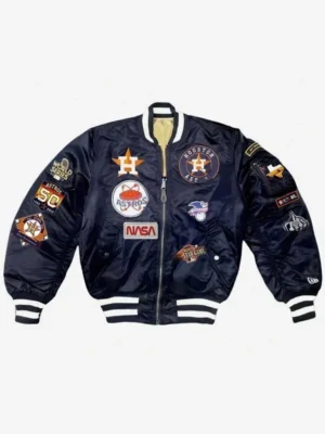 Houston Astros Kate Upton Satin Bomber Jacket