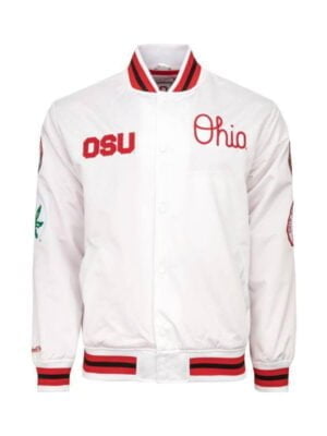 Ohio State University White NCAA Varsity Jacket