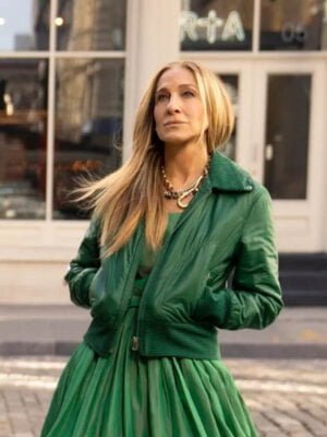 And Just Like That S02 Carrie Bradshaw Green Bomber Jacket