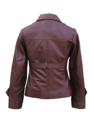 Brown Peggy Leather Jacket for Womens