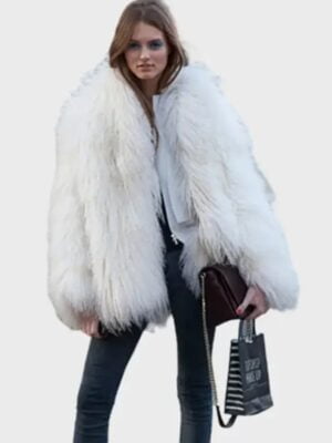 White Fluffy Faux Fur Jacket