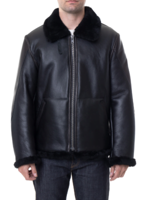 Men’s Sheepskin B3 Jacket In Black