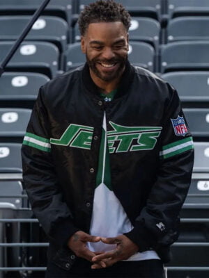 Method Man Jets Black Satin Jacket