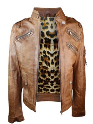 Shop Womens Slim Fit Vintage Punk Leather Biker Jacket