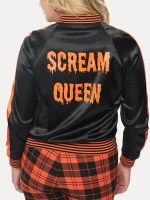 Vintage Scream Queen Black & Orange Satin Jacket