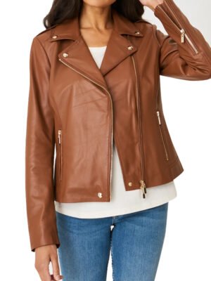 Womens Brown Motorcycle Jacket