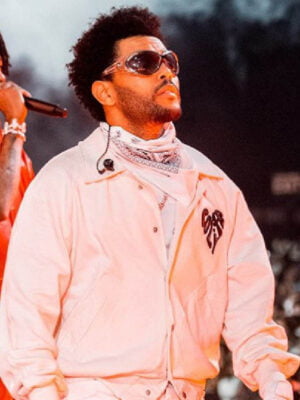 Coachella 2023 The Weeknd White Bomber Jacket