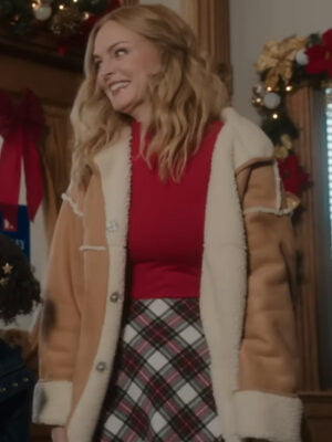 Charlotte Sanders Best Christmas Ever 2023 Heather Graham Brown Leather Jacket