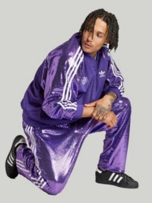 Johnathan Davis KoRn x Adidas Purple Sequin Tracksuit