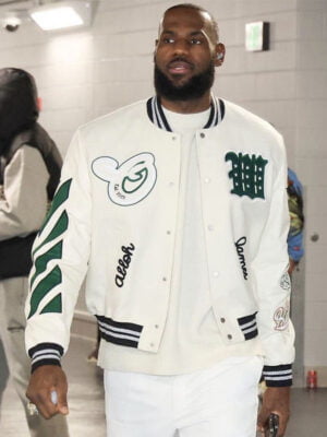 Lebron James Off White Kings Varsity Jacket