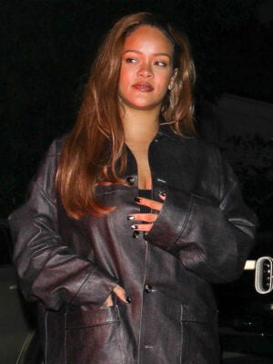 Rihanna San Black Leather Jacket