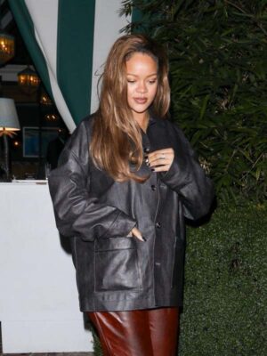 Rihanna San Black Leather Jacket