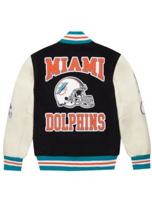 OVO x NFL Miami Dolphins Go Fins Varsity Jacket