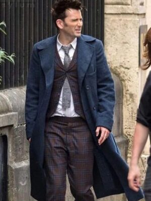 Doctor Who S14 David Tennant Blue Trench Coat