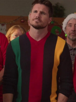 Exmas 2023 Robbie Amell Color Block Sweater