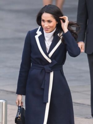 Meghan Markle Navy and White Coat