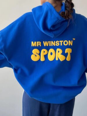 Mr Winston Puff Oversized Royal Blue Hoodie