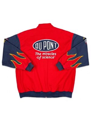 Vintage 90s Jeff Gordon DuPont Red Nascar Racing Flames Jacket