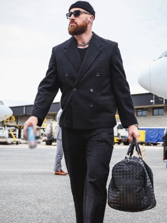 Travis Kelce AFC Championship Black Suit