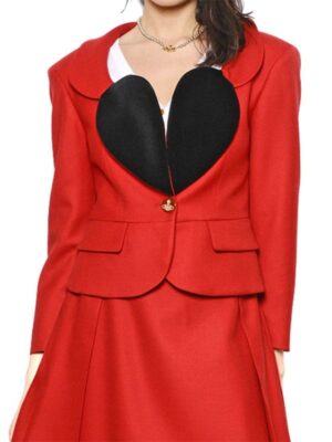 Vivienne Black Heart Shape Red Blazer