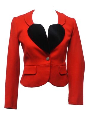 Vivienne Black Heart Shape Red Blazer