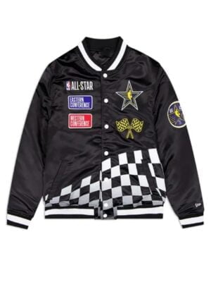 All-Star Game 2024 Black Satin Bomber Jacket