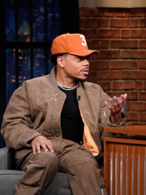 Late Night with Seth Meyers Chance The Rapper Brown Bomber Jacket