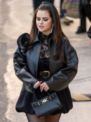 Jimmy Kimmel Live Selena Gomez Rose Leather Jacket