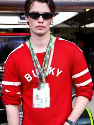 F1 Monaco Grand Prix Nicholas Galitzine Red Sweater