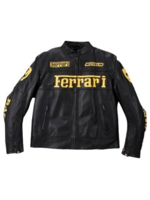 Ferrari Black Motorcycle Leather Jacket