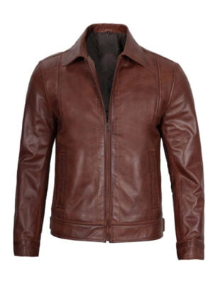 Mens Premium Brown Leather Jacket