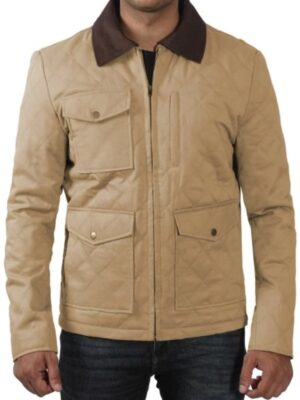 Shop Blair Mens Beige Cotton Quilted Jacket