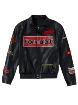 Jeff Hamilton x Formula 1 Full Leather Racing Jacket Black