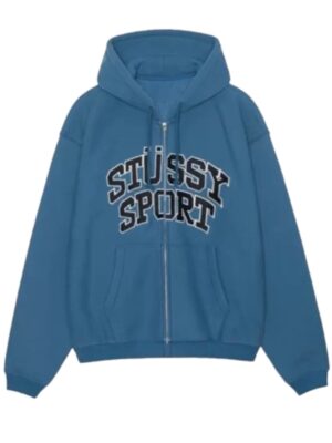 Unisex Stussy Sport Zip Up Fleece Hoodie