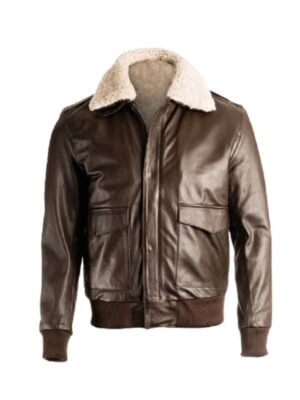 Mens Brown Pilot Shearling Jacket