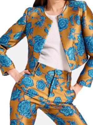 Elsbeth Tascioni Elsbeth Season 2 Carrie Preston Floral Jacquard Cropped Jacket