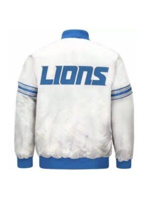 Detroit Lions Blue Striped Satin Jacket