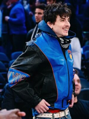 Timothée Chalamet New York Knicks Leather Jacket