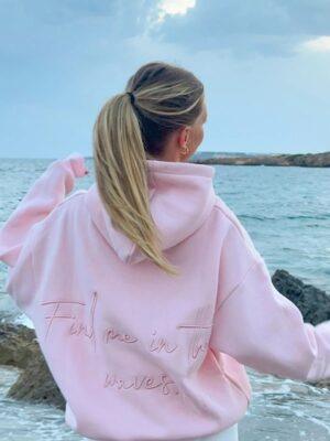 Find me in the waves Blue oversized Hoodie