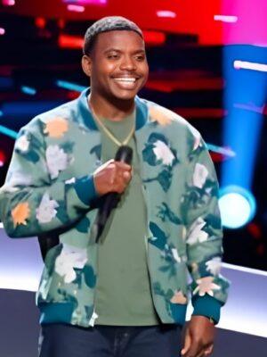 The Voice S27 Jay Ammo Floral Print Bomber Jacket